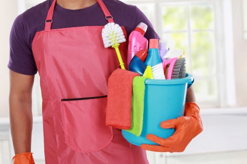 Move out cleaning service preparing a home for inspection