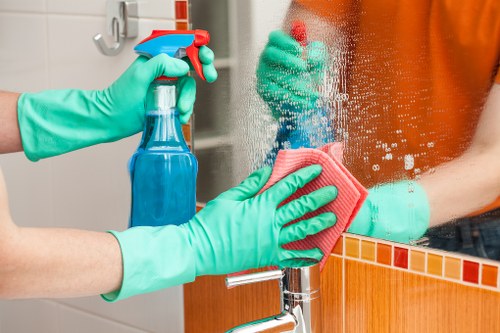 Deep cleaning kitchen surfaces during tenancy end