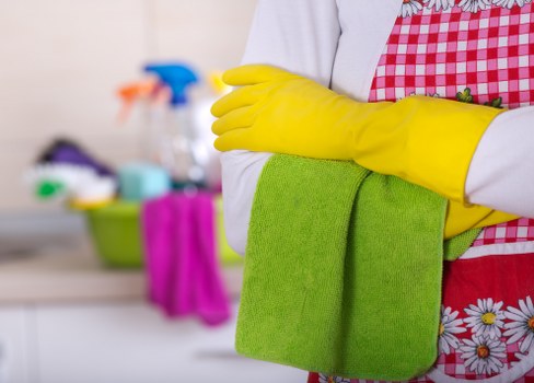 Deep cleaning a kitchen during move in cleaning